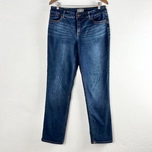 SO LIFTING by CHICO’S |👖Dark Navy Blue Faded Midrise Straight Leg Denim Jeans